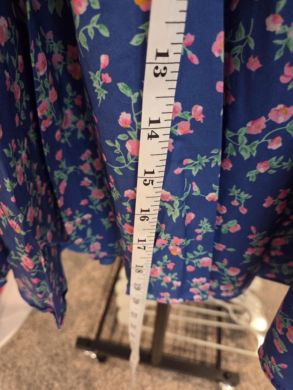 Blue Floral Ruffle Mini Dress - Picture 4 of 4
